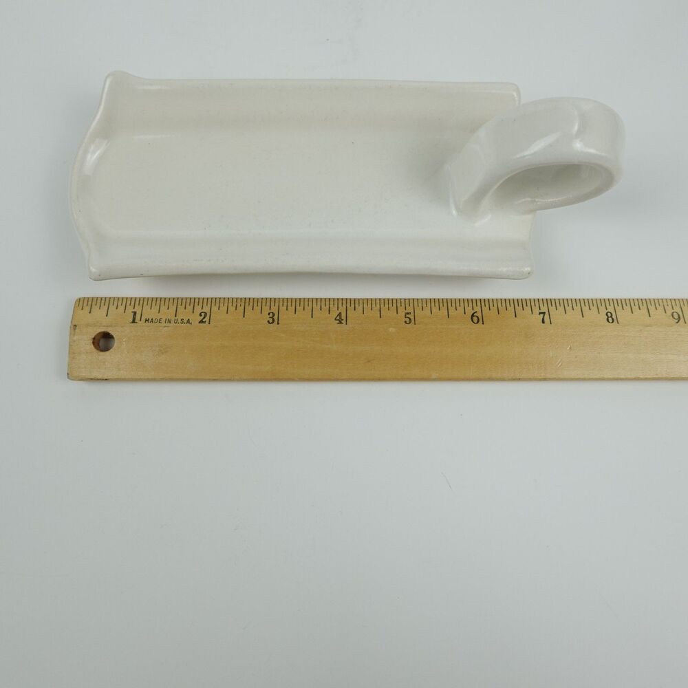 Pottery Ceramic Butter Dish White Glazed - Picture 8 of 9
